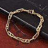 304 Stainless Steel Oval Link  Chain Bracelets for Women Men BJEW-F488-49A-G-2