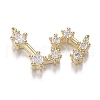 Brass Micro Clear Cubic Zirconia Pendants ZIRC-F120-019G-07-1