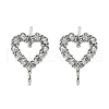 Brass Micro Cubic Zirconia Stud Earring Findings KK-S516-03P-1