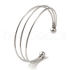 Non-Tarnish Ion Plating(IP) 304 Stainless Steel Open Cuff Bangles BJEW-Z071-04P-1