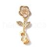 Brass Micro Pave Cubic Zirconia Fold Over Clasps KK-B098-05G-03-1