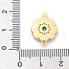 Brass Micro Pave Clear Cubic Zirconia & Shell Connector Charms KK-M303-03G-07-3