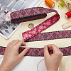Ethnic Style Polyester Flower Jacquard Ribbons DIY-WH0656-62-3