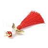 Glass Pearl Round Beaded with Polycotton Tassel Big Pendants PALLOY-MZ00611-02-3