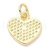 Rack Plating Brass Heart Charms KK-A185-24G-02-3