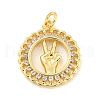 Brass Micro Pave Clear Cubic Zirconia Pendants KK-U007-01G-04-1