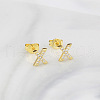 Brass Clear Cubic Zirconia Stud Earrings WGC2A80-24-1
