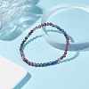 Natural Red Corundum/Ruby & Sapphire Round Beaded Stretch Bracelet BJEW-JB07900-01-2