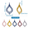50Pcs 5 Colors 430 Stainless Steel Filigree Pendants STAS-PJ0001-15-3
