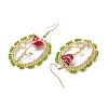 Valentine's Day Alloy Enamel Seed Glass Dangle Earrings EJEW-MZ00391-03-4