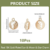 DICOSMETIC 10Pcs Brass Pendants FIND-DC0006-34-2