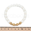 Ion Plating(IP) 304 Stainless Steel & Round Glass Beaded Stretch Bracelets for Women Men BJEW-M046-05G-5
