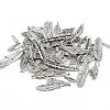 Antique Silver Mixed Feather Tibetan Style Alloy Pendants TIBEP-MSMC021-31AS-2
