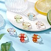 7Pcs Brass Acrylic Finger Rings RJEW-JR00884-1