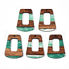 Transparent Resin & Walnut Wood Pendants RESI-ZX017-57-1