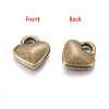Tibetan Style Alloy Heart Charms TIBEP-LFH260Y-AB-LF-1