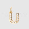 Stainless Steel Cubic Zirconia Pendants with Jump Rings X-FIND-PW0024-08U-1