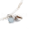 2 Styles Summer Natural Pearl & Round Glass Seed Beaded Stretch Anklets AJEW-AN00670-01-4
