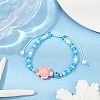 Tortoise Synthetic Turquoise Braided Bead Bracelets for Women BJEW-JB11695-1