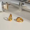 Stainless Steel Colorful Rhinestone Hoop Earrings GL4327-1-1