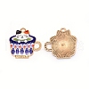 Japanese Style Print Alloy Enamel Pendants ENAM-CJC0002-05B-RS-1
