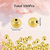 SUNNYCLUE 100Pcs Brass Textured Beads KK-SC0003-40-2