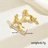 Stainless Steel Vintage Imitation Pearl Stud Earrings JD3123-3-2
