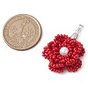 Seed Beads Beaded Charms PALLOY-MZ00342-2