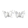 Brass Micro Pave Clear Cubic Zirconia Pendants KK-E068-VF241-2