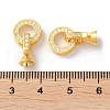 925 Sterling Silver Micro Pave Clear Cubic Zirconia Fold Over Clasps STER-D005-13G-4