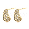 Rack Plating Teardrop Brass Stud Earrings EJEW-N055-25B-G-RS-1