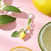 Lemon Flower Resin & Glass Seed Beaded Locking Stitch Markers HJEW-MZ00281-1