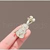 Musical Instrument Alloy Rhinestone Brooch JEWB-PW0003-07-1