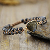 Heart Natural Imperial Jasper Beads Link Bracelets WG1E55C-06-1