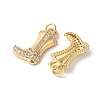 Brass Micro Pave Clear Cubic Zirconia Pendants ZIRC-I071-05G-2