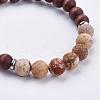 Frosted Mixed Gemstone Stretch Bracelets BJEW-JB03169-3