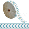 25M Polyester Jacquard Leaf Ribbon OCOR-WH0088-83B-1