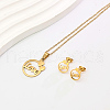 Ring with Word Love & Heart Stainless Steel Stud Earrings & Pendant Necklaces Sets for Women ST0185-2