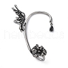 316 Surgical Stainless Steel Black Cubic Zirconia Cuff Earrings EJEW-E300-27AS-02-2
