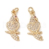 Rack Plating Brass Micro Pave Cubic Zirconia Pendants KK-G452-15G-2