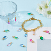 80Pcs 8 Colors Glass Pendants PALLOY-DC00017-5