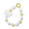 Acrylic Bowknot & Glass Round Beads Pendant Decorations HJEW-JM03324-02-2