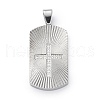 304 Stainless Steel Micro Pave Cubic Zirconia Pendants STAS-U043-26P-1