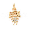 Eco-Friendly Brass Micro Pave Cubic Zirconia Pendants KK-M225-15G-1