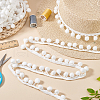 Pom Pom Ball Nylon Trim Ribbon OCOR-WH0078-207-5