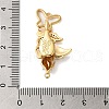 Brass Micro Pave Clear Cubic Zirconia Fold Over Clasps KK-S382-06G-3