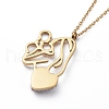304 Stainless Steel Pendant Necklaces NJEW-L166-15A-4
