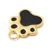 925 Sterling Sliver Black Enamel Charms STER-Z012-01G-06-2