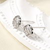 Rose 925 Sterling Silver Micro Pave Clear Cubic Zirconia Stud Earrings EJEW-S271-01P-2