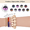   297pcs 9 colors Glass Beads GLAA-PH0003-30-2